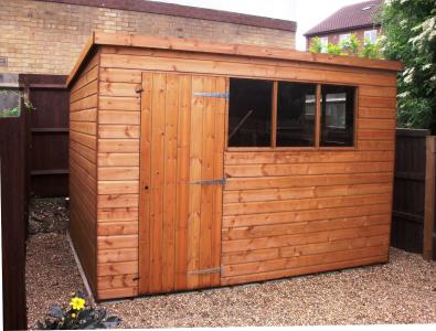 3.0m x 1.8m (10' x 6') Premier Pent Shed with optional windows in 2nd elevation